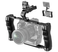 NEEWER CA016T+MA006 Universal Camera Cage + Top Handle and Cold Shoe Monitor Stand, Arca Type Gimbal Stabilizer, 2 Handles, 3/8 Inch for ARRI, Video Rig Compatible with SmallRig Accessories, CA016T+