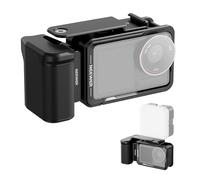 NEEWER Cage and Side Handle Accessories Kit Compatible with DJI Osmo Action 5 Pro / 4/3 Camera, Protective Metal Video Rig Magnetic Adapter Mount Cold Shoe Shutter Extender Bar, Black, AC014+AC034