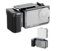 NEEWER Cage and Side Handle Kit Compatible with DJI Osmo Action 5 Pro / 4/3, Vlogging Protective Metal Video Rig with Magnetic Adapter Mount, Cold Shoe Shutter Extender Bar, Dark Gray, AC014+AC034