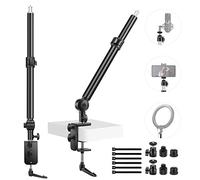 NEEWER Camera Desk Mount Stand 225° Tilt & 360° Swivel 17.7"-24.8" Tabletop Desktop Light Stand Adjustable Table Top Stand C Clamp Ball Head Screw for Ring Light DSLR Overhead Photography 2 Pack