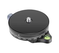 Neewer Camera Panoramic Panning Base with Style Plate, 3/8-inch Screw Aluminum Alloy Panorama Ball Tripod Head with Bubble Level for Tripod Monopod DSLR Cameras, Load Capacity 22 LBS