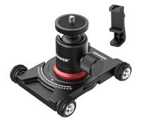 NEEWER Dolly Camera Slider with Ball Head and Phone Clamp, 4 Wheel Table Dolly with 360° Panorama, Compatible with Mirrorless Camera Mini Camcorders GoPro iPhone and Android Mobile Phones SD001