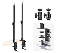 NEEWER Camera Table Mount with C Clamp, Pack of 2, 13.8-23.6 Inch Adjustable Desktop Light Stand, Table Tripod with 1/4 Inch Ball Head Cold Shoe Mount Adapter, Long Handle for DSLR, Max. Load 5 kg