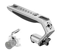 NEEWER Camera Top Handle with Quick Release NATO Clamp, Nonslip Silicone Grip with 1/4" & 3/8" Threads for ARRI, Cold Shoes, Compatible with SmallRig Camera Cage Accessories, Silver, CA111