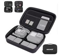 NEEWER Carrying Case for Action Camera & Accessories, Splashproof Protective Storage Bag with DIY Dividers & Mesh Pockets Compatible with GoPro DJI Osmo 360 Action 5 Pro Pocket 3 Lens, PB27