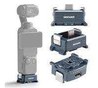 NEEWER Charging Adapter Base Compatible with DJI Osmo Pocket 3 Gimbal, Type C Charging with 1/4" Thread Arca Type Dovetail, Magnetic Folding Fingers for Tripod & Action Camera Mount Accessories, AC018