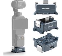 NEEWER Charging Adapter Base Compatible with DJI Osmo Pocket 3 Gimbal, Type C Charging with 1/4" Thread Arca Type Dovetail, Magnetic Folding Fingers for Tripod & Action Camera Mount Accessories, AC018