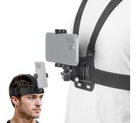 NEEWER Chest Mount Harness Head Strap Holder, Quick Release POV Vlog Accessories Kit for Video Recording Filming Compatible with Insta360 DJI AKASO Action Camera, GP-74