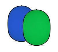 NEEWER Chromakey Backdrops, Double Sided Green Screen and Blue Screen, 2 in 1 Collapsible and Reversible Background for Photography, Gaming and Live Streaming, 5'×6.6'/1.5m×2m (Green/Blue)