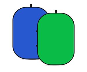 NEEWER Chromakey Backdrops, Double Sided Green Screen and Blue Screen, 2 in 1 Collapsible and Reversible Background for Photography, Gaming and Live Streaming, 5'×6.6'/1.5m×2m (Green/Blue)
