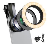 NEEWER Clip On 105mm Macro Phone Lens and 67mm Threaded LED Ring Light Kit | With 17mm Phone Clip, 67mm Ring for Macro Photography, Selfies, Streaming, Compatible with iPhone Android Samsung