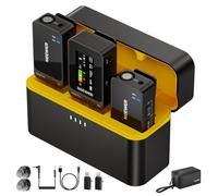 NEEWER CM26 Pro AI Wireless Microphone Compatible with iPhone Android Phone Camera PC, Lavalier Lapel Mic DSP/MCU Noise Cancellation Mute Gain Low Cut 48KHz/24Bit 88dB SNR 50H Battery 100m Range