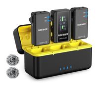 NEEWER CM28 PRO Wireless Lavalier Lapel Microphone System with Charging Case 48KHz 16 Bit Uncompressed Audio Noise Canceling 4GB Storage 9Hrs Recordi