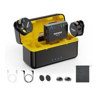 NEEWER CM29 Mini Wireless Microphone, 48kHz/24 Bit Noise Cancelling Lapel Microphone, 25h Battery Life, Compatible with iPhone iPad Android DJI Insta360 Camera PC Mac (1 RX + 2 TX + Charging Case)