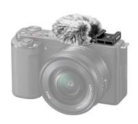 Neewer Cold Shoe Wind Muff for ZV Series Vlog Cameras, Microphone Furry Windscreen with Cold Shoe Mount Adapter Accessory Compatible with Sony ZV-1F ZV-E10 ZV-1 ZV-E1 ZV-1 II, CA133 Black