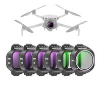 NEEWER CPL ND Filter Set Compatible with DJI Mini 5 Pro Drone Camera (UV/CPL/ND4/ND8/ND16/ND32), Snap On Circular Polarizing Polarizer Neutral Density Lens Filter Accessories, 6 Pack