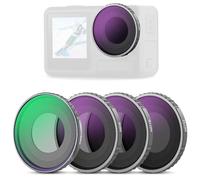 Neewer CPL & ND Filter Set Compatible with DJI Osmo Action 4/Action 5 Pro (4 Pack), Screw On CPL + ND8 + ND16 + ND32 Filter Kit Action Camera Accessories Multicoated HD Optical Glass, FL-A12