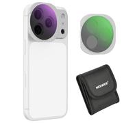 NEEWER CPL + Variable ND Filter Compatible with iPhone 17 Pro Only, Magnetic Adjustable Circular Polarizer Neutral Density (ND2-32) Photography Accessories with Adhesive Backplate, Silver, FH-15
