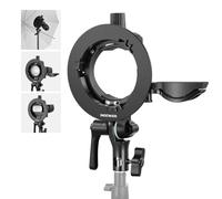 Neewer CRB1 S Type Bracket Holder with Bowens Mount & Umbrella Hole for Z2 Z1 Z760 NW760 NW700 TT560 Q3 Square Head Round Head Flash Speedlite Compatible with Godox AD200Pro V1
