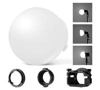 NEEWER CRS6 Diffusion Dome with 3 Adapter Rings, Compatible with Godox V1 Z2PRO Z3R Round Head Flash and Square Speedlite Z880 and More, Mount Diffuser for Video Light MS60B MS60C MS150B