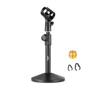 NEEWER Desk Microphone Stand, Adjustable Table Top Mic Holder Mount with Clip and 3/8" to 5/8" Adapter Compatible with Blue Yeti Snowball HyperX QuadCast SoloCast Shure, Max Load 3.3 lbs, MS015