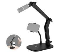 NEEWER Desk Microphone Stand with Phone Clamp & Flexible Arm, MS022 | Adjustable Table Top Mic Holder Mount, 1/4" to 5/8" Screw Adapter Compatible with Blue Yeti Razer Seiren Mini, Max Load 3.3lb