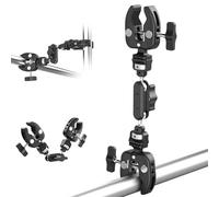 Neewer Double Super Clamp Camera Mount with Magic Arm, NATO Interface, Cold Shoes, 1/4" Locating Holes for ARRI, Desk Studio Photography Light Stand Pole Cross Bar Umbrella Holder Clamp Mount, UA060