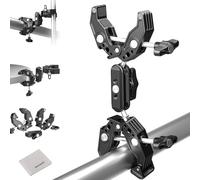 NEEWER Double Super Clamp with Magic Arm, Cleaning Cloth, Umbrella Camera Pole Clamp Mount for Desk Photo Studio Light Stand, Reflector, Scrim, Cross Bar, Motorcycle, Photography Accessories, UA036