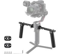 NEEWER Dual Handgrip Compatible with DJI RS4 RS4 Pro RS3 RS3 Pro RS2 RSC2 Ronin S SC Gimbal, Dual Handle Kit with 2 Mini NATO Rails, Quick Release NATO Clamps, 1/4" & 3/8" Threads, GA006