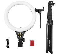 NEEWER ENTRY LEVEL VERSION 10.5" 10W Ring Light with 66" Tripod Stand, Overhead Phone Holder Mount Compatible with iPhone, Bi Color CRI85+ LED Selfie Lighting for TikTok Video Recording Streaming, N43