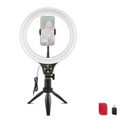 NEEWER ENTRY LEVEL VERSION 10.5" Desk Ring Light w Tripod Stand/Phone Holder Compatible with iPhone, Timer/Remote, 10W CRI85+ LED Lighting for Selfie Makeup Streaming Recording Video Conference, N25