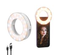 NEEWER Entry Level Version 3.74" Phone Selfie Ring Light Compatible with iPhone, 1W CRI80 60 LED Clip on Portable Rechargeable Fill Lighting for Vlog Recording Laptop Webcam Video Conference, N28