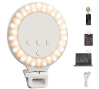 NEEWER ENTRY LEVEL VERSION 3.8" Ring Light, 3W Clip on Phone Selfie Lighting for iPhone Laptop Desk Computer Webcam Video Conference Zoom Vlog Recording Streaming Makeup, 3 Modes CRI80 600mAh, NR5