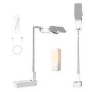 NEEWER ENTRY LEVEL VERSION 4W Overhead Desk Stand Phone Mount Foldable with LED Light/Remote/Phone Holder for Selfie Video Recording Stream, 990lx/0.3m 3 Modes CRI80 1000mAh Rechargeable Portable, V10