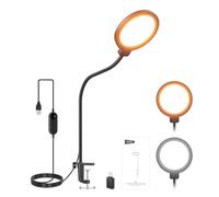 NEEWER ENTRY LEVEL VERSION 5" Edge Lit Streaming Light with Desk Clamp Stand, 10W Bi Color Full Screen LED Ring Light CRI80+, Computer Laptop Webcam Zoom Call Video Conference Recording Lighting, N32