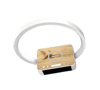 NEEWER ENTRY LEVEL VERSION Bedside Lamp with 15W Wireless Charging Compatible with iPhone AirPods, Sunrise Alarm Clock, Dimmable Desktop LED Touch Ring Light for Bedroom Nightstand Reading, N40