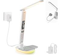 NEEWER Entry Level Version LED Desk Lamp with USB A Output, 3 Modes, 5 Brightness Levels, 4 RGB Effects, CRI85, LCD Display, Eye-Friendly Touch Table Lamp for Home Office/Reading, N20