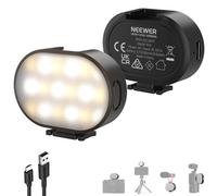 NEEWER ENTRY LEVEL VERSION Magnetic Camera Auxiliary Light for Vlog, 1W Plastic Small Cold Shoe LED Panel Lighting for Phone Cage Action Cam AC024 OSMO Pocket 3 Mount & M21, 3 Modes CRI95+ 250mAh, N14