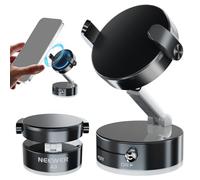 NEEWER ENTRY LEVEL VERSION Magnetic Cell Phone Holder Mount Stand Foldable with Vacuum Suction Cup for Your Car Windshield Dash Gym, 360 Rotating Compatible with MagSafe iPhone for Video Recording, A9