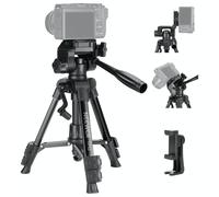 NEEWER ENTRY LEVEL VERSION Mini Desk Phone Tripod Compatible with iPhone for Video Recording, Small Compact Table Top DSLR Camera Camcorder Webcam Stand, 3 Way Pan Tilt Head & Cell Phone Holder, TP52