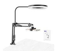 NEEWER ENTRY LEVEL VERSION N41 8" LED Ring Light with Desk Clamp Stand/Remote, Overhead Phone Mount Holder Compatible with iPhone, Streaming Video Recording Selfie Nail Tech Food Photography Lighting