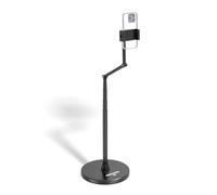 NEEWER Entry Level Version Phone Floor Stand, Adjustable Office Table Bedside Cell Phone Holder Clamp Holder Mount Compatible with iPhone Samsung Android for Video Recording, Weighted Metal Base, X9