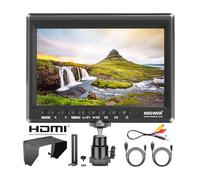 Neewer F100 7inch Camera Field Monitor HD Video Assist IPS 1280x800 HDMI Input 1080p with Sunshade and Ball Head for DSLR Cameras, Handheld Stabilizer, Film Video Making Rig (Battery Not Included)