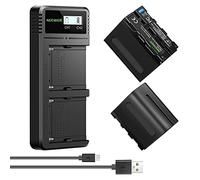 Neewer Fast Charger Dual USB with 2-Pack 6600mAh Replacement NP-F970 Batteries, Compatible with Sony NP-F970 F960 F950 F770 F750 F570 F550,Handycam Led Light, Monitor, Motorized Slider