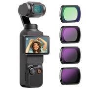 Neewer Magnetic ND&Black Diffusion 1/4 Effect Filter Kit Compatible with DJI OSMO Pocket 3 Creator Combo Accessories, Action Camera 4 Pack Neutral Density (ND16 ND64 ND256) & Cinematic Filters