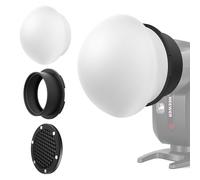 NEEWER Flash Silicone Diffuser with Honeycomb Grid & Magnetic Adapter Ring, Flash Light Modifier Shaper Softbox Compatible with Godox V1/V1 PRO NEEWER Z1 Z2 Round Head Camera Speedlight, CRS12
