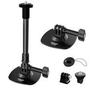 NEEWER Flexible Helmet Mount with Extension Pole Compatible with Insta 360 GoPro DJI, Adhesive Action Camera Holder Base Adapter for POV Video Recording Live Streaming, for 1/4" Accessories, AC060