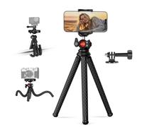 NEEWER Flexible Phone Tripod, Small Mini Camera Webcam Desk Stand, Phone Holder & Action Camera Mount Adapter Compatible with iPhone GoPro DJI Pocket 4 3 Xtra Muse Insta360 for Video Recording, TP34