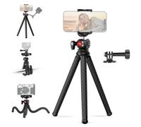 NEEWER Flexible Phone Tripod, Small Mini Camera Webcam Desk Stand, TP34 | Phone Holder & Action Camera Adapter, Compatible with iPhone 18 Pro 18 Pro Max GoPro DJI Osmo Pocket 4 3 Xtra Muse Insta360