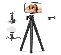 NEEWER Flexible Tripod with Remote, Mini Camera Phone Tripod Stand with Hidden Phone Holder & Action Camera Adapter Compatible with GoPro Hero 13 12 11 10 DJI Insta360 Samsung for Vlogging, TP34